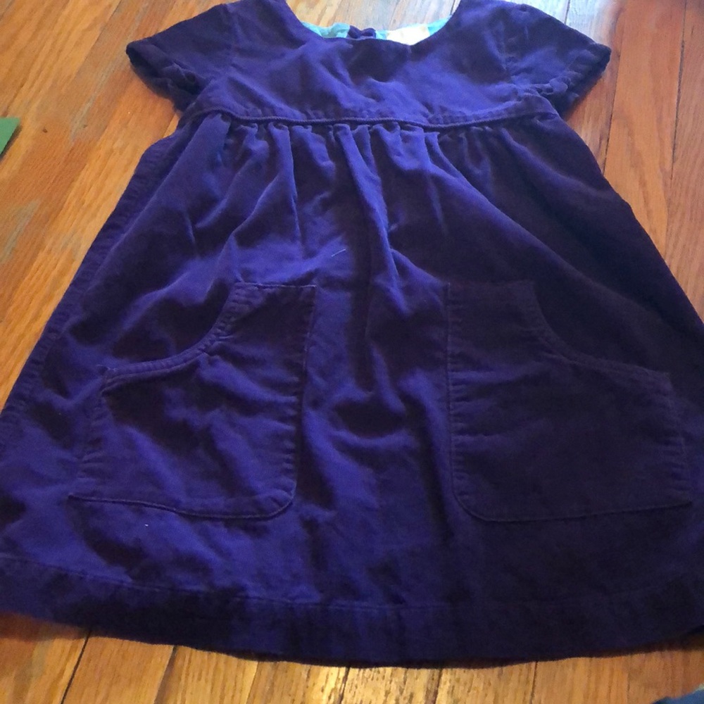 Purple corduroy mini Boden dress with pockets!